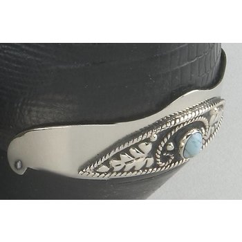 WEX Boot Heel Guards - Silver w/Turquoise Inlay