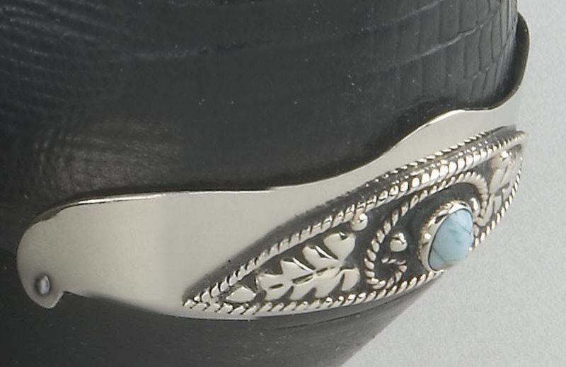 WEX Boot Heel Guards - Silver w/Turquoise Inlay