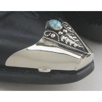 WEX Boot Toe Tips - Silver with Turquoise Inlay