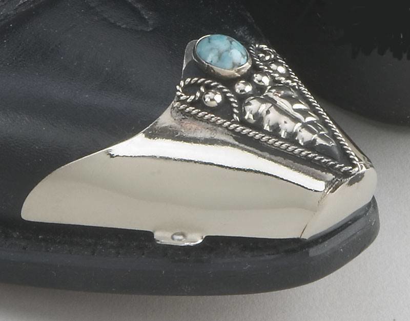 WEX Boot Toe Tips - Silver with Turquise Inlay