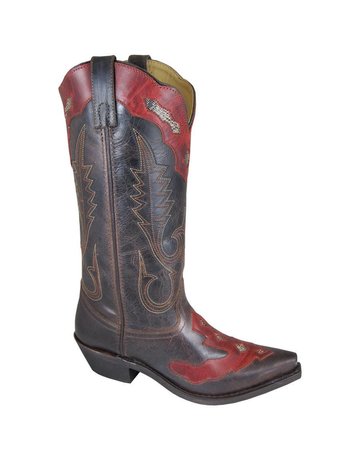 Smoky Mt Vienna Distressed Boot Brown/Red 8.5 M