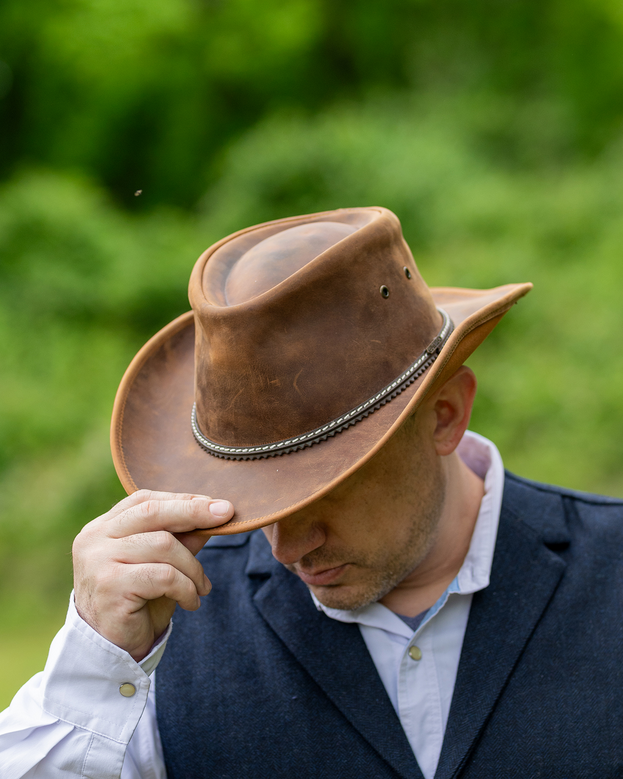 Australischer Strohhut Von Jacaru – Cowboy-/Outback-Style Für Männer & Frauen, Beige & Leicht