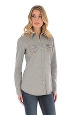 women's snap front denim shirt