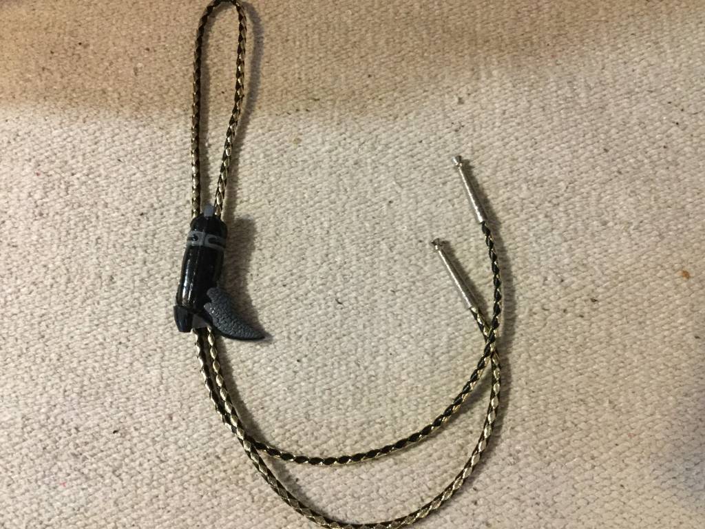 Bolo Tie - Boot w/ Metal Tips