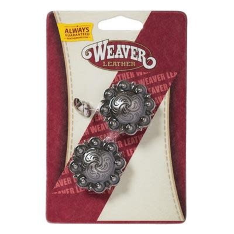 Weaver Antique Silver Berry Concho with Post - 1-1/2"