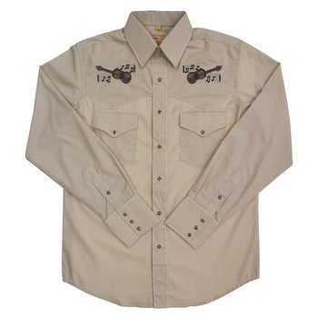 White Horse Men's White Horse Western Shirt Guitars, Stone