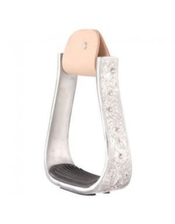 Tough-1 Engraved Aluminum Stirrups with Crystals