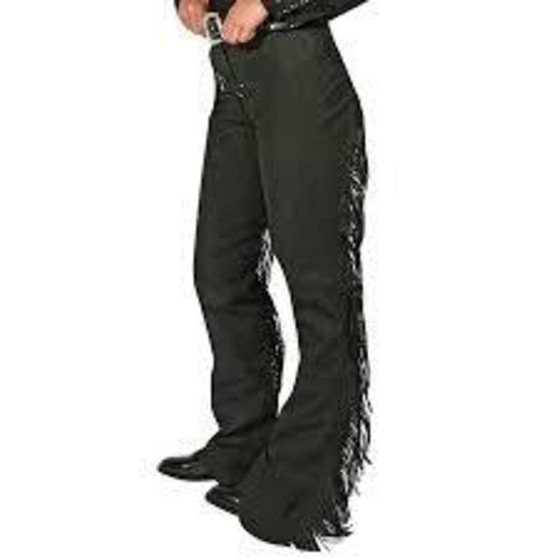 Royal Highness Women's Black Ultra Suede Fringe Chaps