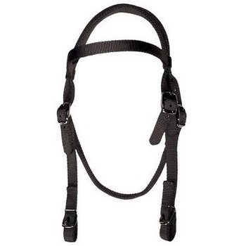 Triple E Triple-E Nylon Browband Headstall Navy - Horse (USA Made)
