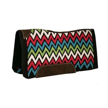 Showman 34 x 36 x 3/4 Black and Turquoise Memory Felt Bottom Saddle Pad