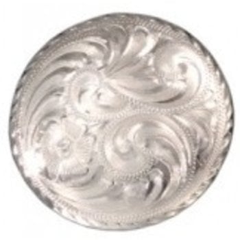 1 1/2 Nickel, Oval Rope Edge Concho, Rivet Back, Zinc Alloy, #C-1626