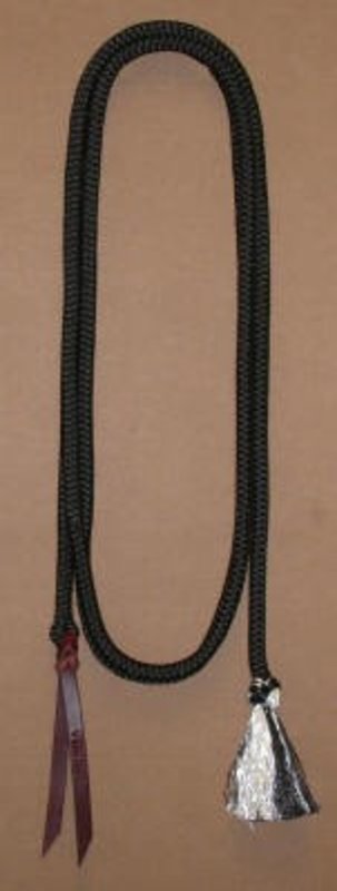 Double Diamond 9/16" Braided Poly/Dacron Lead w/Popper Black 15'