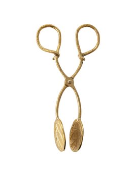 Creative Co-op Brass Leaf Tongs