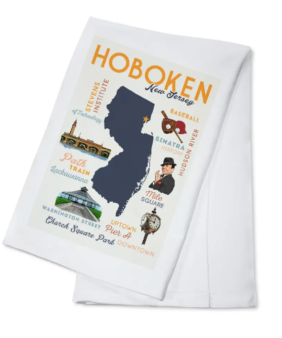 Lantern Press Towel - Hoboken, NJ - Typography & Icons