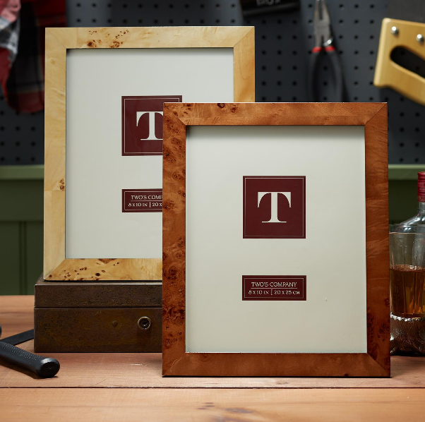 Two's Company Burled Wood Frame