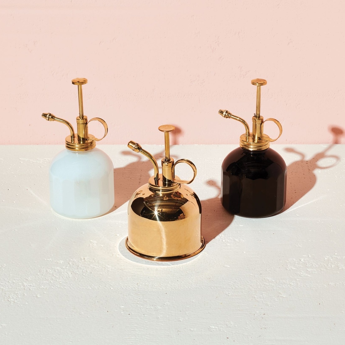 Modern Sprout White Glass & Brass Plant Mister
