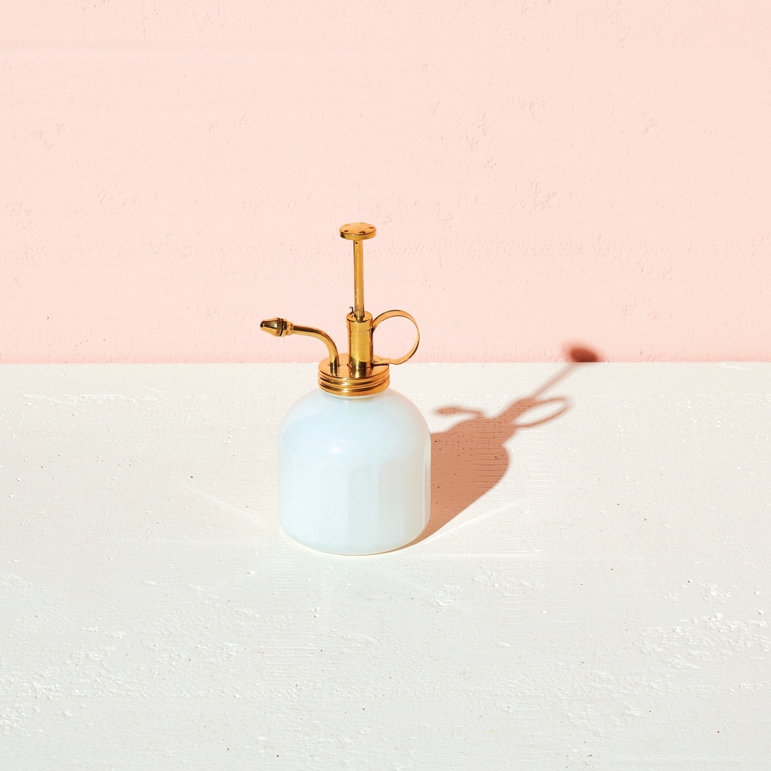Modern Sprout White Glass & Brass Plant Mister