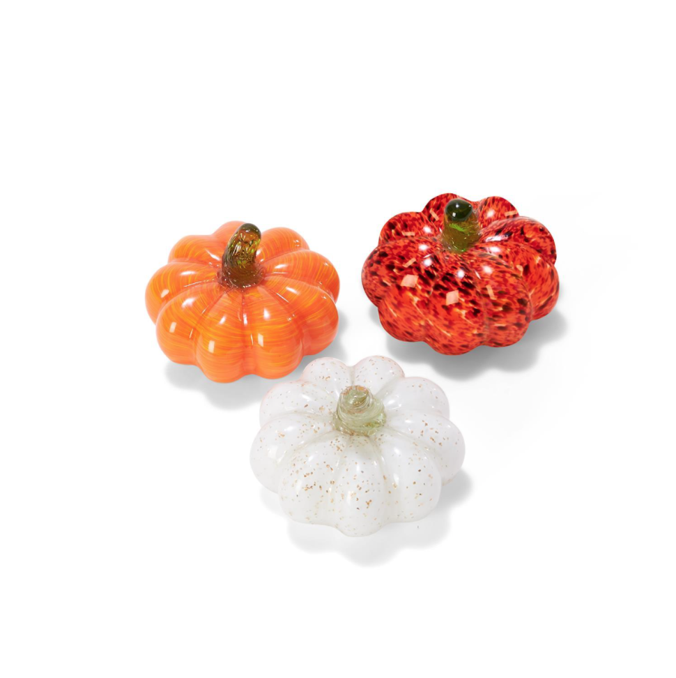 Two's Company Glass Mini Pumpkins