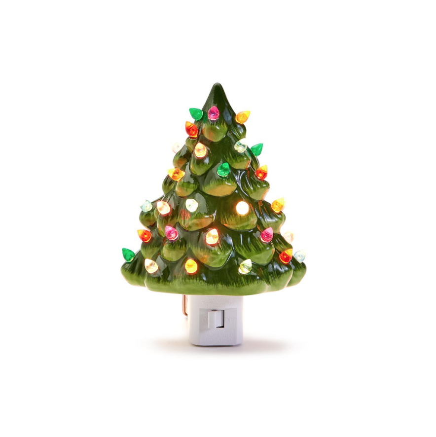 Two's Company Vintage Christmas Tree Nightlight Decor