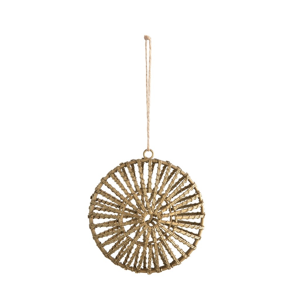 Creative Co-op 4"H Metal Wire Starburst  Ornament - Antique Brass Finish