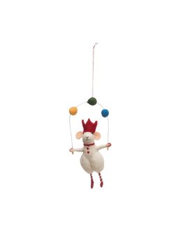 Creative Co-op 7"H Wool Felt Juggling Mouse Ornament