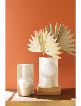 Kalalou White Ceramic Abstract Vases
