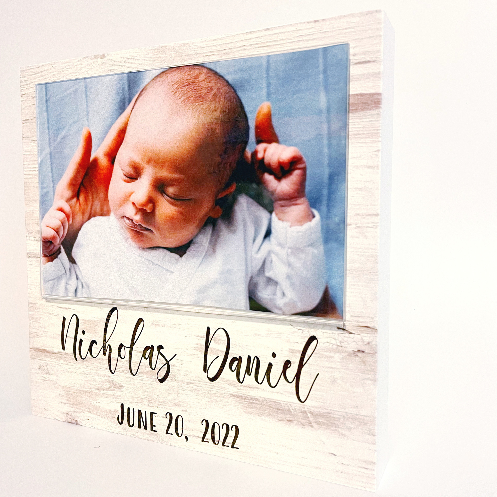 P Graham Dunn Personalized White Photo Frame - Baby
