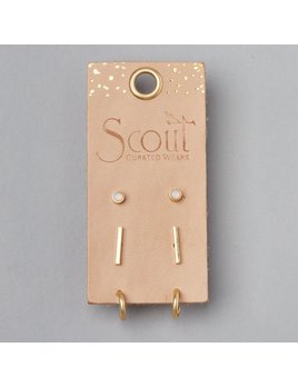 Scout Curated Wears Scarlett Stud Trio - Gold
