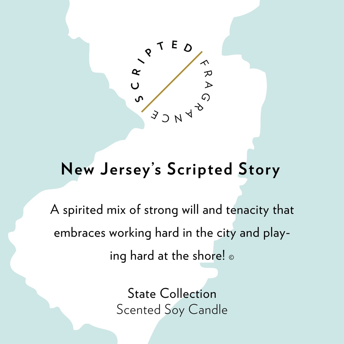 Scripted Fragrance New Jersey Soy Candle - Reusable Signature Glass