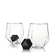 True Seneca Crystal Faceted Tumbler & Hexagonal Basalt Stone Set (S/4)