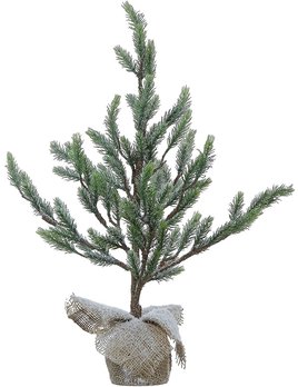 Creative Co-op 21.5"H Faux Christmas Tree in Burlap Base - Snow Finish