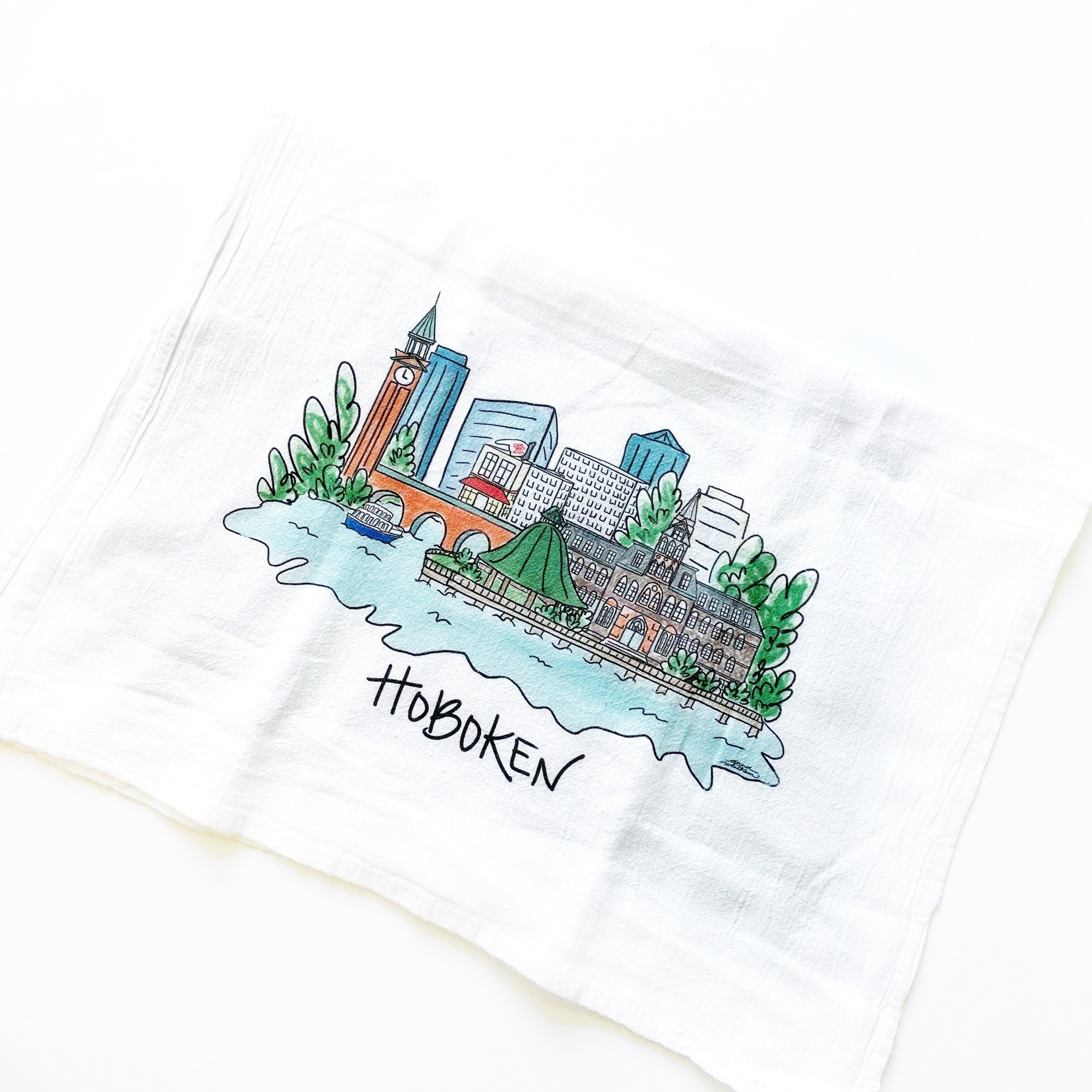 Anna Whitham Co. Hoboken Painted Tea Towel