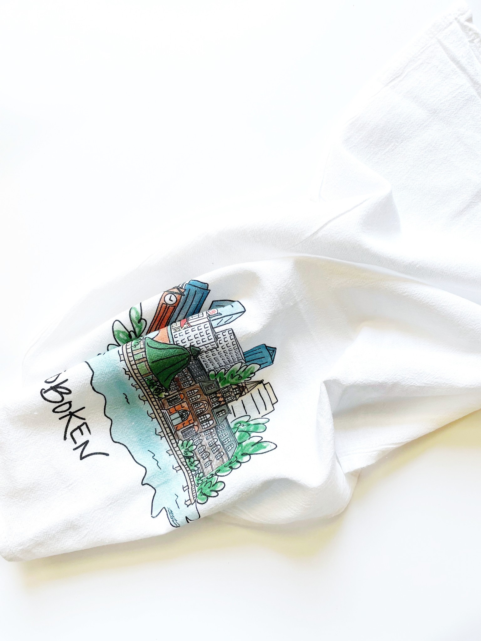Anna Whitham Co. Hoboken Painted Tea Towel