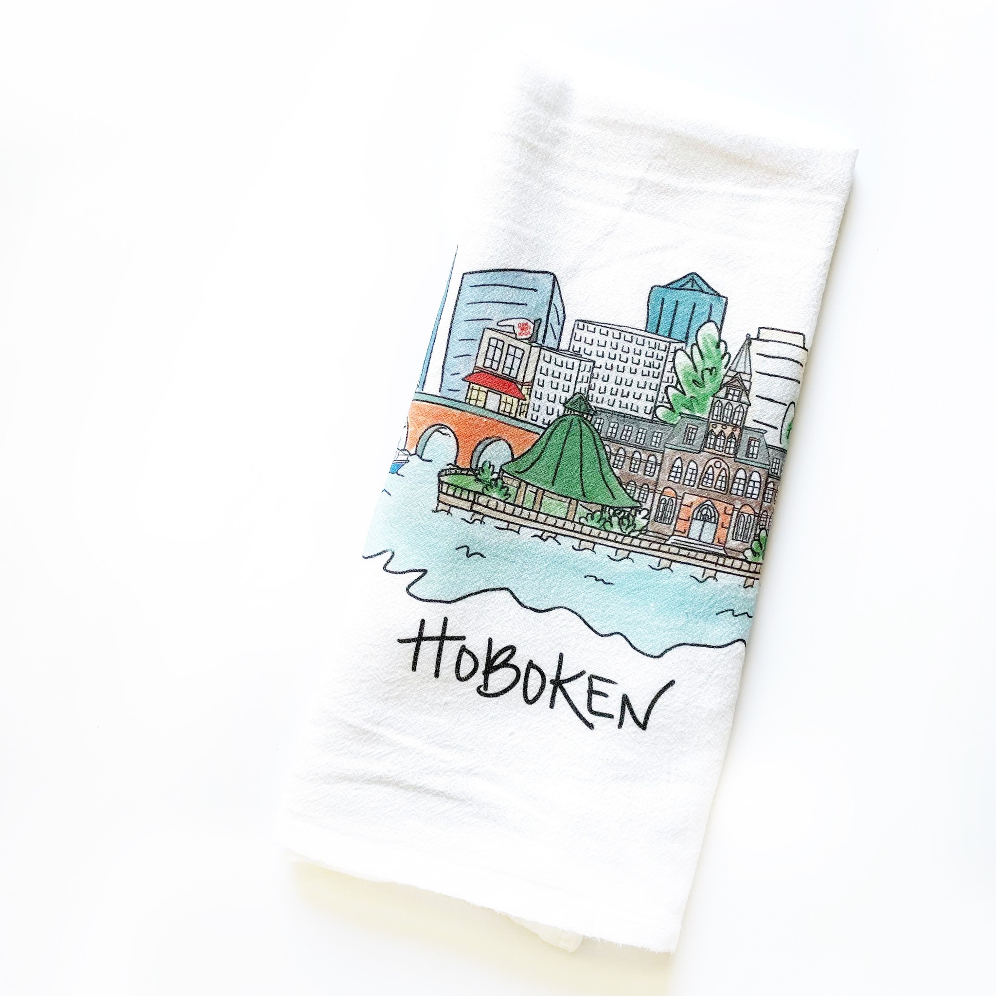 Anna Whitham Co. Hoboken Painted Tea Towel