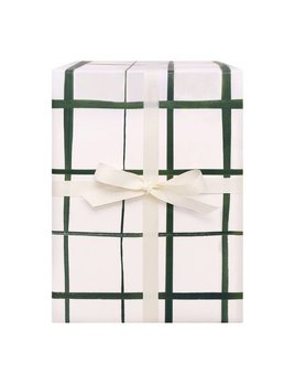 Our Heiday Emerald Grid Gift Wrap - Roll