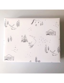 Abbie Ren Illustration Skiing Wrapping Paper - 3 Sheet Roll