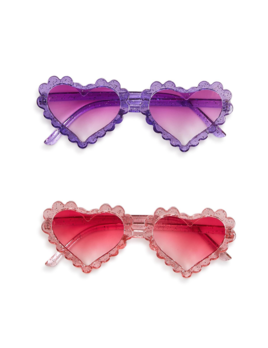 Two's Company Glitter Heart Ombre Sunglasses