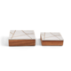 Two's Company Vector Marble Top Inlay Decorative Boxes