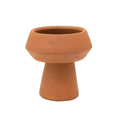 Bloomingville Handmade Terracotta Footed Vase