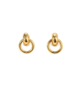 Socali Inc 18K Gold Plated Double Circle Stud Earring