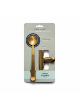 Good Citizen Coffee Co. Gold Plated Coffee Scoop + Clip Combo