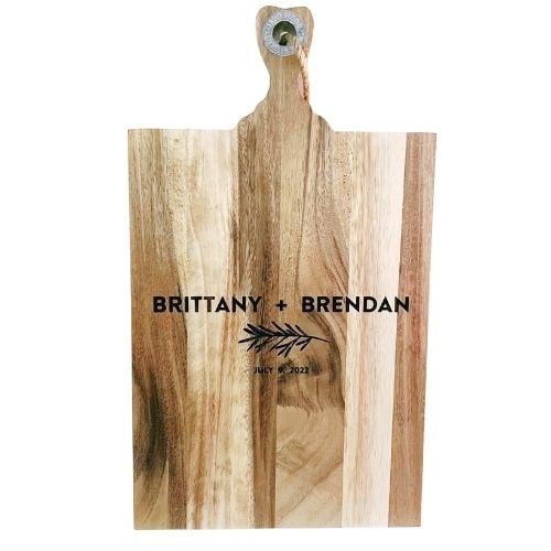 P Graham Dunn Personalized Acacia Cutting Board - Couple + Date