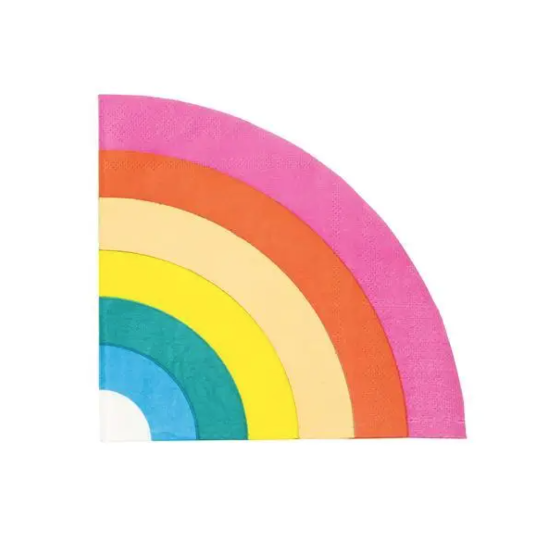 Talking Tables Birthday Brights Rainbow Shaped Napkins - 16 Pack