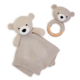 Two's Company Knitted Baby Bear Snuggle & Rattle Set