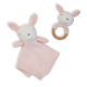 Two's Company Knitted Baby Bunny Snuggle & Rattle Set