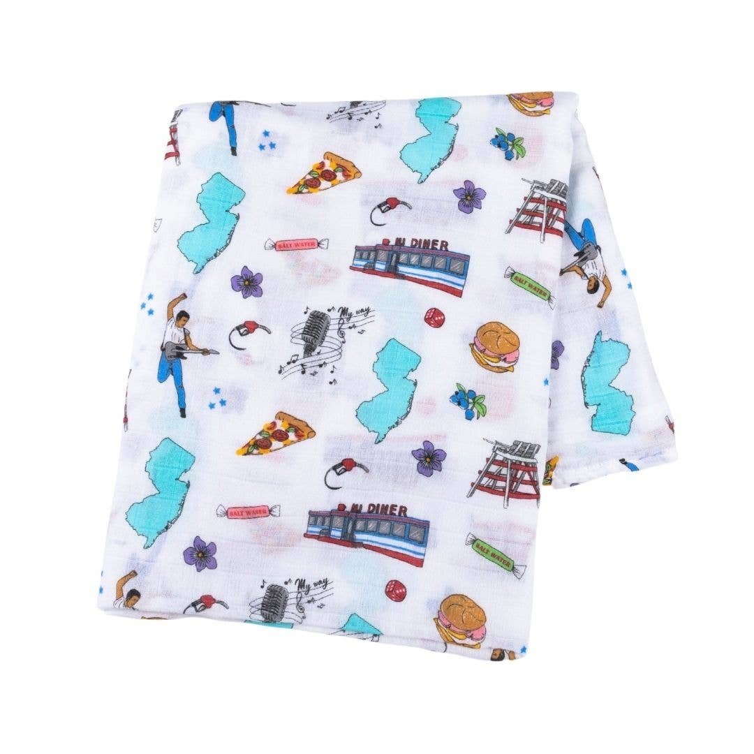 Little Hometown New Jersey Baby Swaddle Blanket