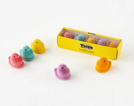 One Hundred 80 Degrees Flocked Peeps Boxed Multicolor Set of 5