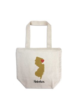 Lantern Press Tote Bag - New Jersey State Outline & Heart
