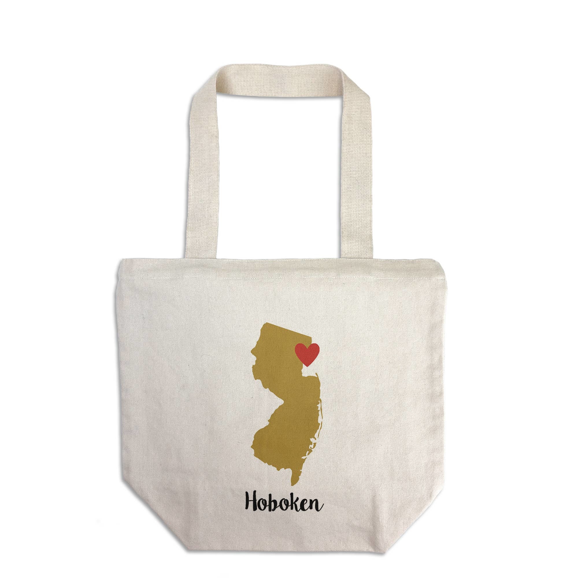 Lantern Press NJ State Outline Heart - Tote Bag