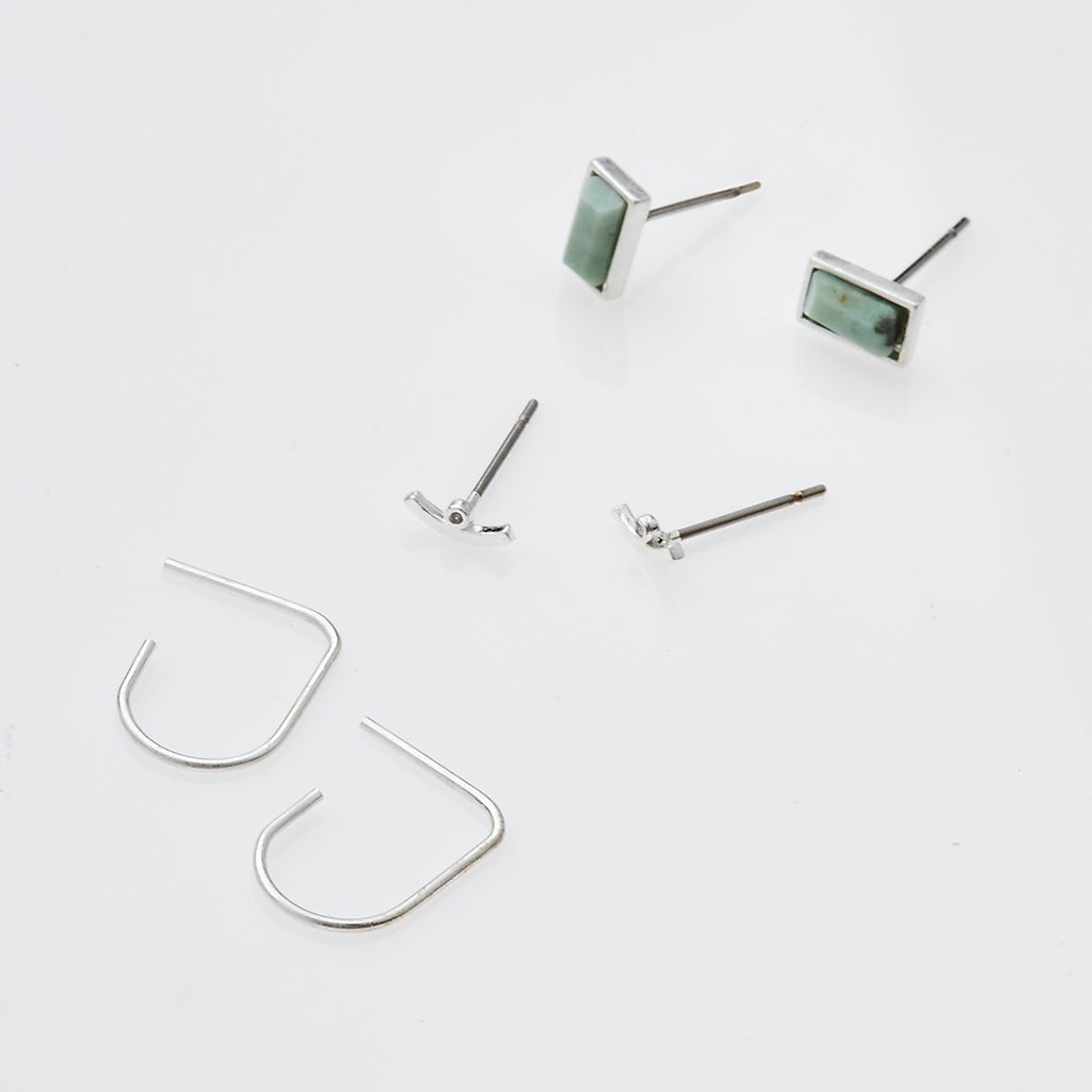 Scout Curated Wears Courtney Stud Trio - Silver